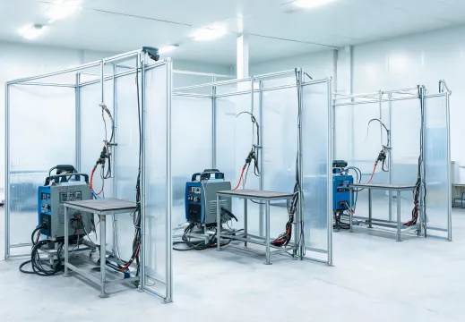 Fabrication training cell with welding machines