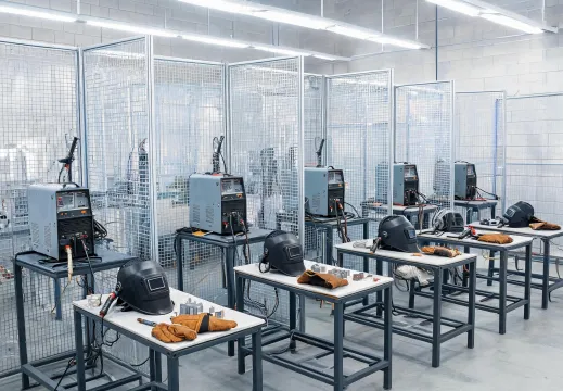 Welding training booths